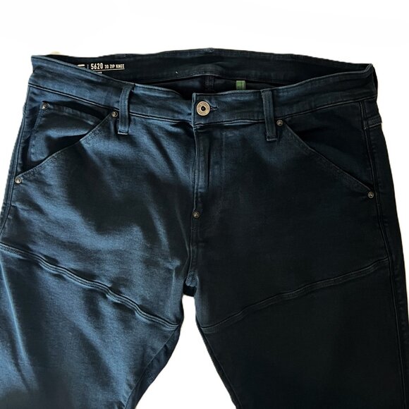 G-Star Raw Men’s 5620 3D Zip Knee Super Slim Denim Jeans – Blue (Size 38x32 - Picture 3 of 13